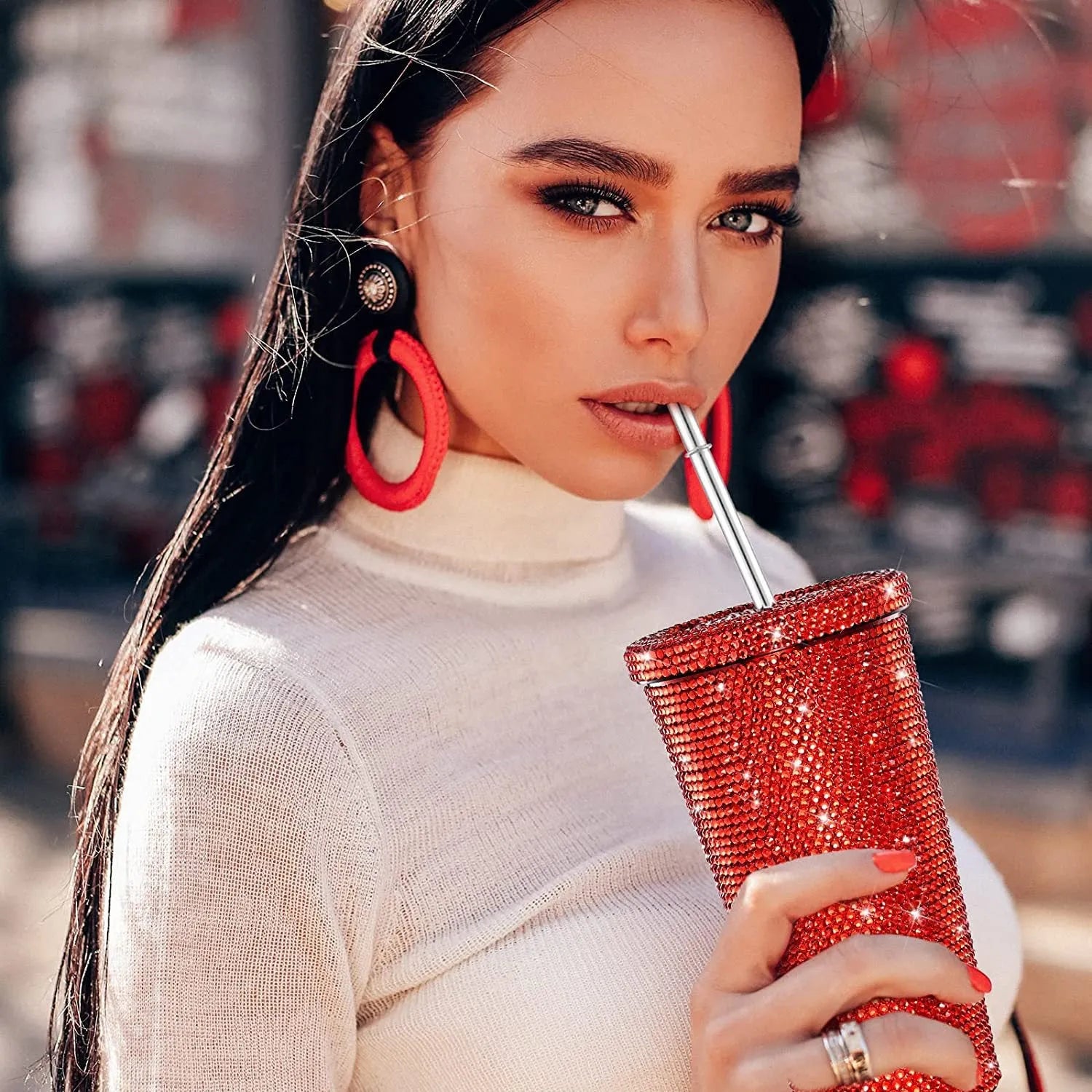 Diamond Inlaid Insulation Cup Pasted With Diamond Drink - Bellarte Enchanté Diamond Inlaid Insulation Cup Pasted With Diamond Drink